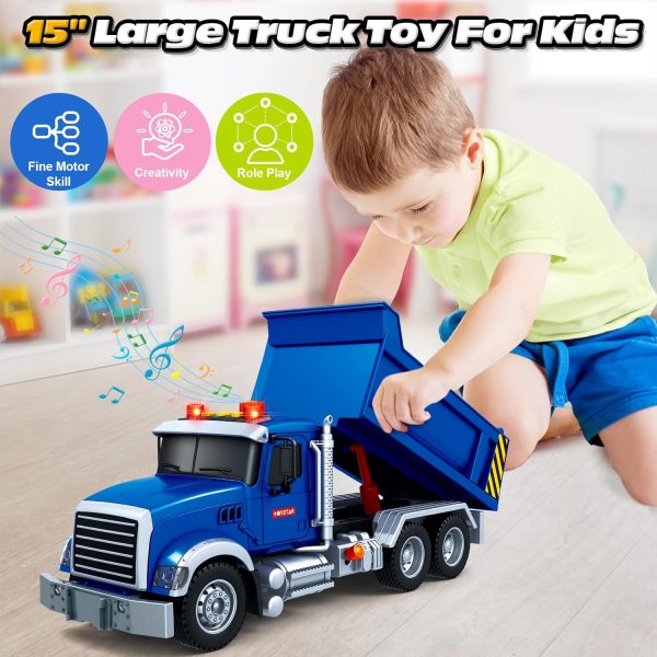 SpringFlower Toy for 3 4 5 6 Year Old Boys, Farm Truck Toy with Farm Trunk,Vehicle Timber Truck Toy with Loading Crane & Lights & Sounds, Kids Birthday Gifts for Boys Toddlers Girls - Image 11