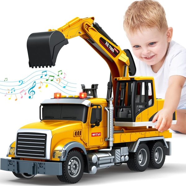 SpringFlower Toy for 3 4 5 6 Year Old Boys, Farm Truck Toy with Farm Trunk,Vehicle Timber Truck Toy with Loading Crane & Lights & Sounds, Kids Birthday Gifts for Boys Toddlers Girls - Image 22