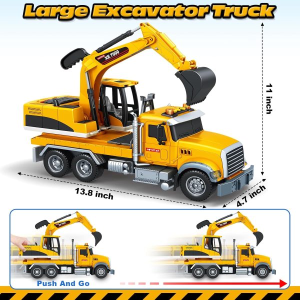 SpringFlower Toy for 3 4 5 6 Year Old Boys, Farm Truck Toy with Farm Trunk,Vehicle Timber Truck Toy with Loading Crane & Lights & Sounds, Kids Birthday Gifts for Boys Toddlers Girls - Image 24