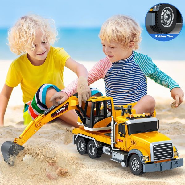 SpringFlower Toy for 3 4 5 6 Year Old Boys, Farm Truck Toy with Farm Trunk,Vehicle Timber Truck Toy with Loading Crane & Lights & Sounds, Kids Birthday Gifts for Boys Toddlers Girls - Image 26