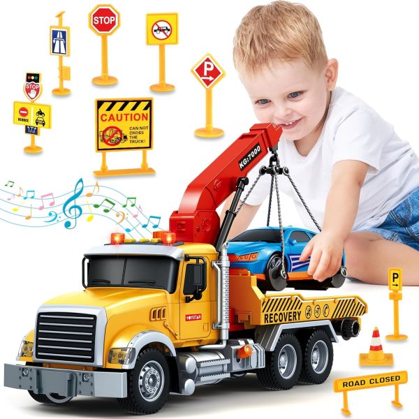 SpringFlower Toy for 3 4 5 6 Year Old Boys, Farm Truck Toy with Farm Trunk,Vehicle Timber Truck Toy with Loading Crane & Lights & Sounds, Kids Birthday Gifts for Boys Toddlers Girls - Image 37
