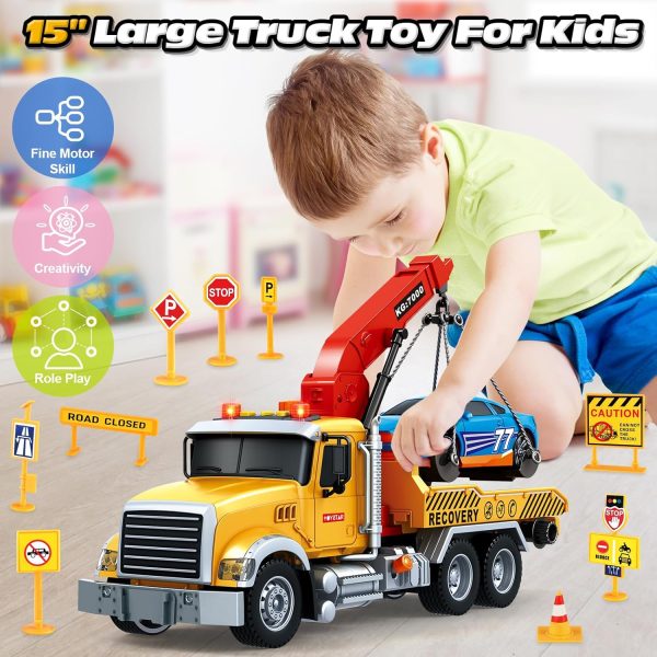 SpringFlower Toy for 3 4 5 6 Year Old Boys, Farm Truck Toy with Farm Trunk,Vehicle Timber Truck Toy with Loading Crane & Lights & Sounds, Kids Birthday Gifts for Boys Toddlers Girls - Image 41