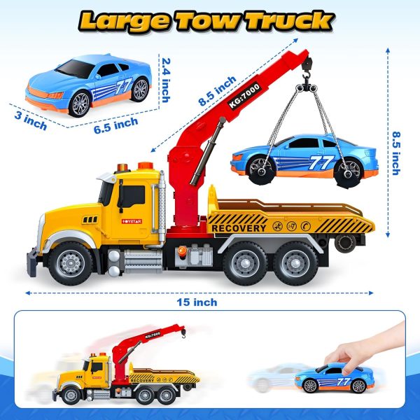 SpringFlower Toy for 3 4 5 6 Year Old Boys, Farm Truck Toy with Farm Trunk,Vehicle Timber Truck Toy with Loading Crane & Lights & Sounds, Kids Birthday Gifts for Boys Toddlers Girls - Image 43