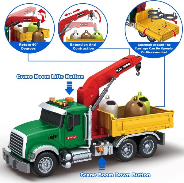 SpringFlower Toy for 3 4 5 6 Year Old Boys, Farm Truck Toy with Farm Trunk,Vehicle Timber Truck Toy with Loading Crane & Lights & Sounds, Kids Birthday Gifts for Boys Toddlers Girls - Image 52