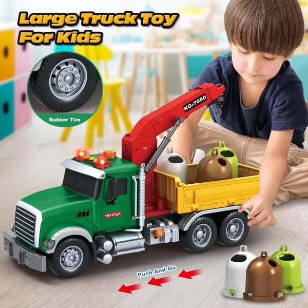 SpringFlower Toy for 3 4 5 6 Year Old Boys, Farm Truck Toy with Farm Trunk,Vehicle Timber Truck Toy with Loading Crane & Lights & Sounds, Kids Birthday Gifts for Boys Toddlers Girls - Image 54
