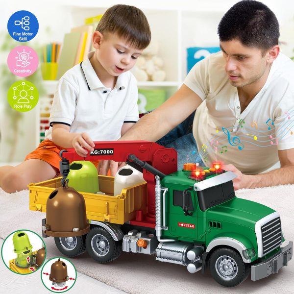 SpringFlower Toy for 3 4 5 6 Year Old Boys, Farm Truck Toy with Farm Trunk,Vehicle Timber Truck Toy with Loading Crane & Lights & Sounds, Kids Birthday Gifts for Boys Toddlers Girls - Image 56