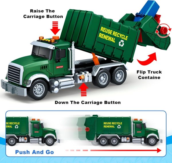 SpringFlower Toy for 3 4 5 6 Year Old Boys, Farm Truck Toy with Farm Trunk,Vehicle Timber Truck Toy with Loading Crane & Lights & Sounds, Kids Birthday Gifts for Boys Toddlers Girls - Image 59