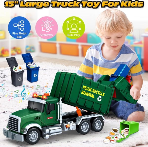 SpringFlower Toy for 3 4 5 6 Year Old Boys, Farm Truck Toy with Farm Trunk,Vehicle Timber Truck Toy with Loading Crane & Lights & Sounds, Kids Birthday Gifts for Boys Toddlers Girls - Image 63