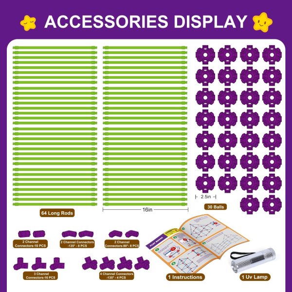 Glow In The Dark Fort Building Kit for Kids,STEM Construction Toys, Educational Gift for 4 5 6 7 8 9 10 11 12 Years Old Boys and Girls,Ultimate Creative Set for Indoor & Outdoors Activity,140 Pcs - Image 2