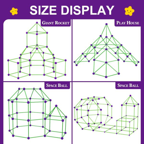 Glow In The Dark Fort Building Kit for Kids,STEM Construction Toys, Educational Gift for 4 5 6 7 8 9 10 11 12 Years Old Boys and Girls,Ultimate Creative Set for Indoor & Outdoors Activity,140 Pcs - Image 4