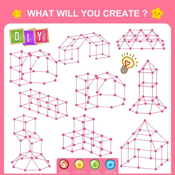 Glow In The Dark Fort Building Kit for Kids,STEM Construction Toys, Educational Gift for 4 5 6 7 8 9 10 11 12 Years Old Boys and Girls,Ultimate Creative Set for Indoor & Outdoors Activity,140 Pcs - Image 24
