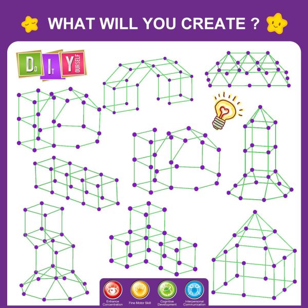 Glow In The Dark Fort Building Kit for Kids,STEM Construction Toys, Educational Gift for 4 5 6 7 8 9 10 11 12 Years Old Boys and Girls,Ultimate Creative Set for Indoor & Outdoors Activity,140 Pcs - Image 31
