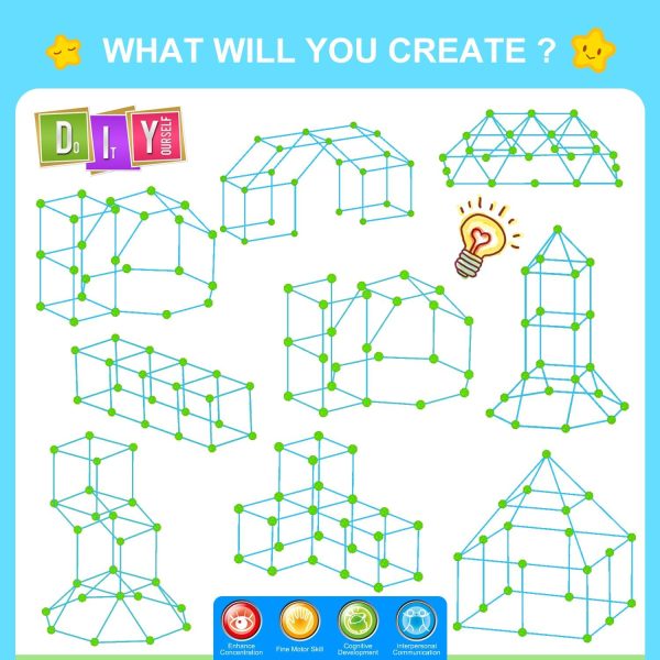 Glow In The Dark Fort Building Kit for Kids,STEM Construction Toys, Educational Gift for 4 5 6 7 8 9 10 11 12 Years Old Boys and Girls,Ultimate Creative Set for Indoor & Outdoors Activity,140 Pcs - Image 35