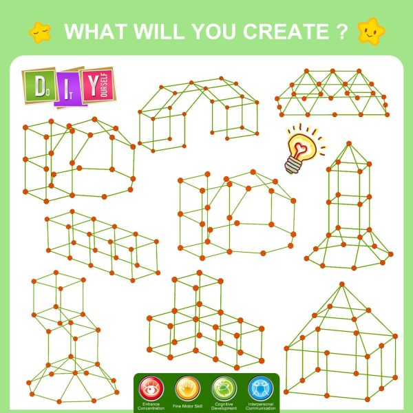 Glow In The Dark Fort Building Kit for Kids,STEM Construction Toys, Educational Gift for 4 5 6 7 8 9 10 11 12 Years Old Boys and Girls,Ultimate Creative Set for Indoor & Outdoors Activity,140 Pcs - Image 42
