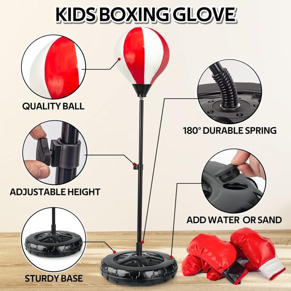 Springflower Big Punching Bag for Kids Included 2 Pack Boxing Gloves, Boxing Toys for Boys, Boxing Bag Sets with Height Adjustable Stand, for Boys & Girls Age 5 6 7 8 9 10 Years Old - Image 5