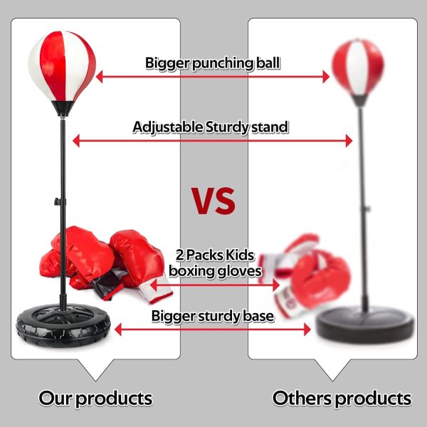 Springflower Big Punching Bag for Kids Included 2 Pack Boxing Gloves, Boxing Toys for Boys, Boxing Bag Sets with Height Adjustable Stand, for Boys & Girls Age 5 6 7 8 9 10 Years Old - Image 6