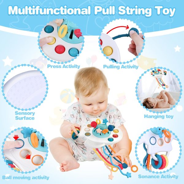 Springflower 5 in 1 Montessori Toys for Babies 0-3-6-12 Months, Soft Baby Teething Toys, Sensory Bin Toy, Stacking Building Blocks & Rings Infants,Developmental Toddler,Gift 12-18 Months - Image 3