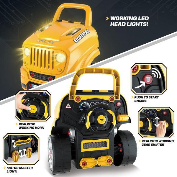 SpringFlower Toys Gifts for 3 4 5 6 7 8 Years Old Boys, Large Truck Engine, Mechanic Repair Set for Kids, Big Truck Builder Kit, Take Apart Motor Vehicle Play Car Service Station, for Kids - Image 7