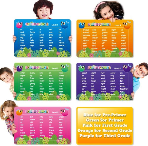 SpringFlower Sight Word Game, Sight Word Educational Toy for Age of 3,4,5,6 Year Old Kids, Boys & Girls,Homeschool,Visual, Tactile and Auditory Learning, 120 Pieces - Image 2