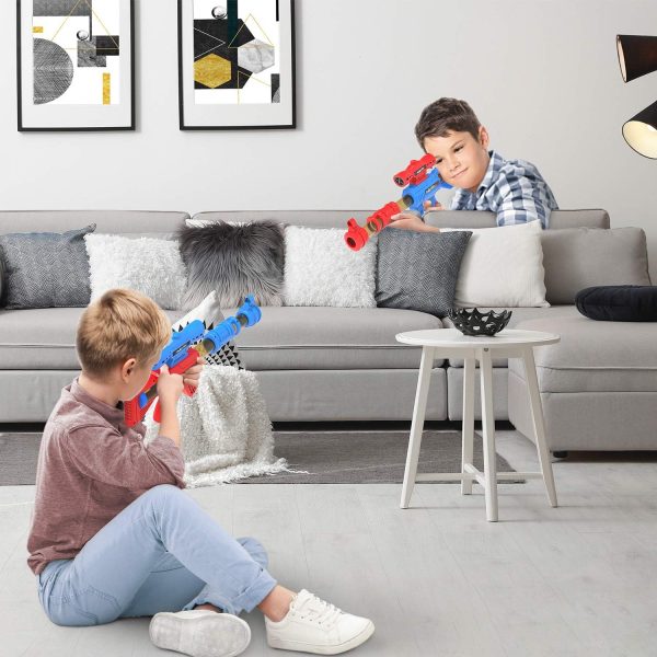 SpringFlower Shooting Game Toy for 5 6 7 8 9 10+ Years Olds Boys,2pk Foam Ball Popper Air Toy Guns with Standing Shooting Target,24 Foam Balls, for Kids - Image 4