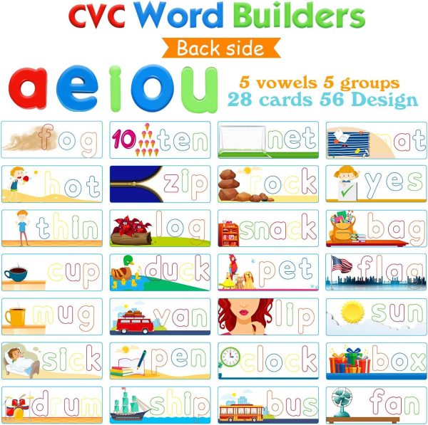 SpringFlower See & Spell Matching Letter Toy,Learning Educational Toy For 3 4 5 6 Years Old Boys And Girls,Preschool Learning Activities,Shape & Color Recognition Game,Cvc Word Builders For Kids,80Pcs - Image 3