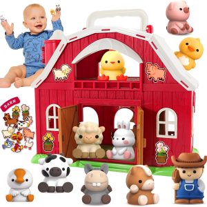Toddler Toys For 1 2 3 Years Old Boys And Girls, Big Barn Toy With Farm Animal, Toddler Educational Montessori Toys, Farm Pretend Playset Toy, Christmas Birthday Gift For Toddler Baby Boys Girls