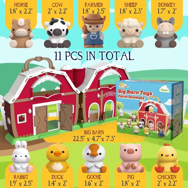 Toddler Toys For 1 2 3 Years Old Boys And Girls, Big Barn Toy With Farm Animal, Toddler Educational Montessori Toys, Farm Pretend Playset Toy, Christmas Birthday Gift For Toddler Baby Boys Girls - Image 3